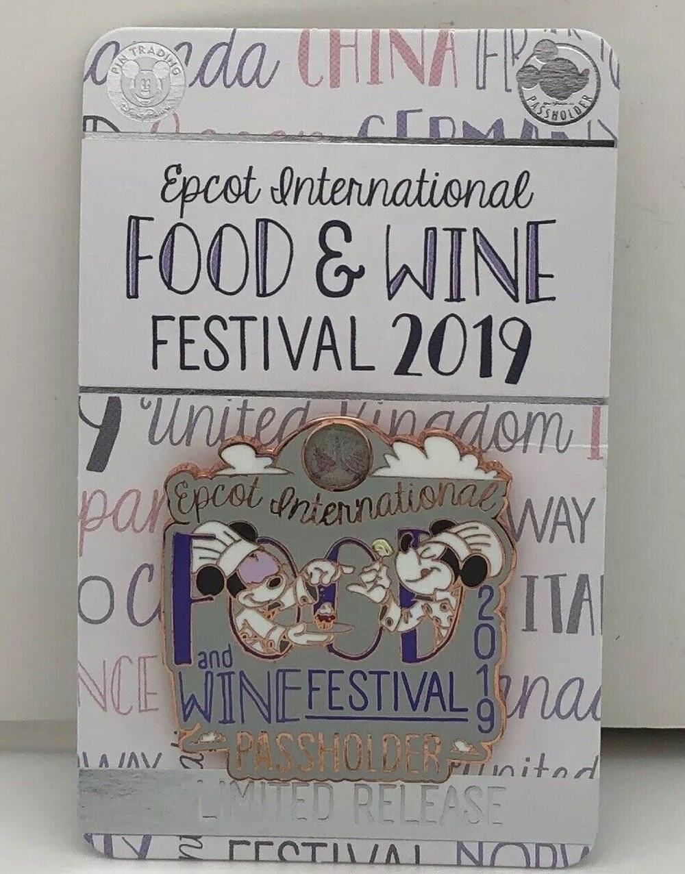 Disney Parks Pin Epcot Food & Wine Festival Chef Mickey Minnie Passholder 2019